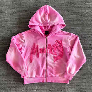 Haute qualité surdimensionné épais français éponge Essentials lavage à l'acide patchs de broderie Applique sweats à capuche courts - Product Image 4