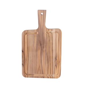 Tabla de cortar de madera de acacia sostenible hecha a mano con grano de extremo, bloque de corte cuadrado grande con asa - Product Image 1
