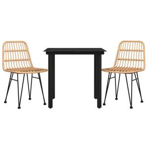 Set da pranzo in 3 pezzi con Patio in Rattan per mangiare in giardino - Product Image 3