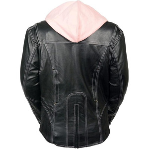Chaqueta de Motociclista Casual de Cuero Negro Premium para Mujer SAMROZ SPORTS - Product Image 2