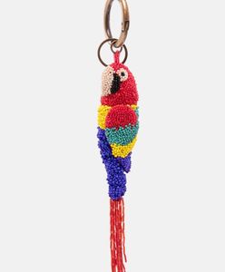 colorful Beaded Parrot Keychain Handmade Bird Bag Charm Fashion Accessory - Product Image 1