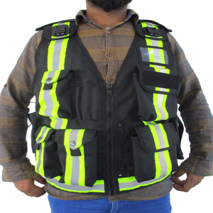 Gilet tactique de sécurité réfléchissant haute visibilité en polyester avec fermeture éclair avant, multi-poches, maille respirante, uniforme de travail, veste de sécurité - Product Image 5