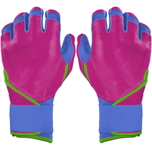 Gants de frappe de baseball en cuir aux couleurs classiques, couture renforcée du pouce, style vintage, pour softball. - Product Image 6