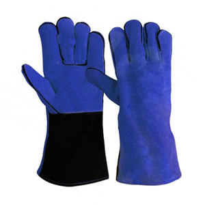 Gants de soudage TIG en cuir de chèvre robuste, résistants au feu, renforcés de palmes, avec doublure en Kevlar et protection contre les éclaboussures de métal fondu - Product Image 4