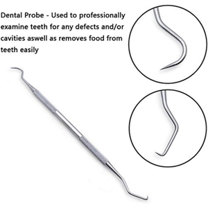 Kit de 6 outils de nettoyage dentaire manuels en acier inoxydable, ensemble d'instruments d'hygiène dentaire professionnels, poignée ergonomique, certifié CE - Product Image 3
