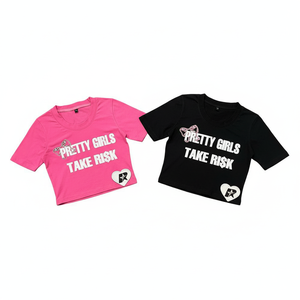 เสื้อยืดทรงบ็อกซี่แบบครอป สกรีนลายกราฟิก ปักโลโก้ได้ตามต้องการ เนื้อผ้าคอตตอนเจอร์ซีย์หนา 100% สำหรับผู้ชายและผู้หญิง - Product Image 1