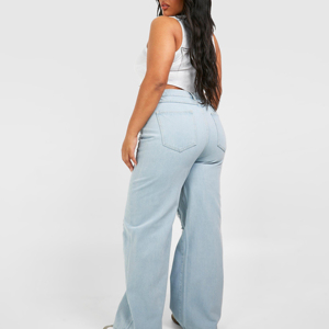 2026 High Waist Wide Leg Denim <b>Pants</b> With <b>Sequin</b> Embroidery Full Length Stonewashed Blue Women's Jeans - Product Image 3