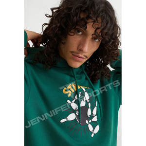 Sweat à capuche personnalisé 100% coton lourd, décontracté, uni, teint, surdimensionné, streetwear de luxe avec logo en strass pour hommes - Product Image 5