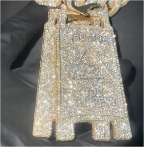 Pendentifs et breloques en argent sterling 925 de haute qualité avec moissanite, style hip-hop VVS Ice Out personnalisé avec placage or rose - Product Image 4