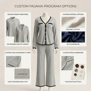 Ensemble de pyjama en satin 100 % coton Reddito pour femme, grande taille, col en V, manches longues, gris uni, coupe droite, décontracté, hiver, mignon - Product Image 4