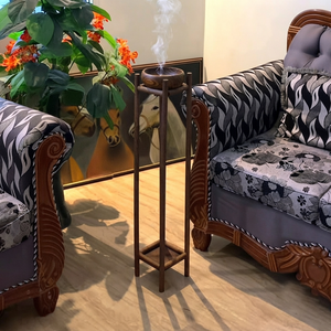 Elegante Soporte Alto de Madera con Cuenco de Madera para Incienso, Pieza Decorativa para el Hogar, Fragancia y Decoración Sofisticadas - Product Image 2