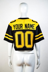 Oversized Football Jersey 100 Percent Polyester <b>Mesh</b> <b>Short</b> V-neck Neck Graphic Print Drop Shoulder Customizable Sportswear - Product Image 6