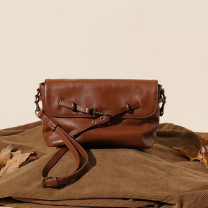Nouvelle Tendance 2026 : Sac Bandoulière Grande Capacité en Cuir Véritable Marron et Noir pour Femme - Product Image 1