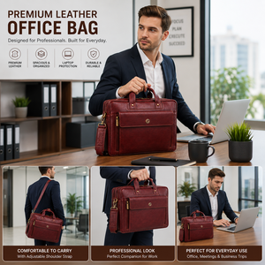 Sac à main de luxe en cuir véritable pour ordinateur portable, sac messager artisanal en cuir de vachette pour homme, sac à bandoulière exécutif - Product Image 6