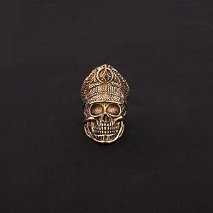 Anillos de Latón Chapados en Oro con Diseño de Calavera, Modernos y Unisex - Product Image 2