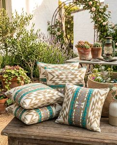 Premium Cotton Stripe Cushion <b>Cover</b> Soft <b>Throw</b> Pillow <b>Cover</b> for Couch <b>Sofa</b> Bed Home Decoration Cushion <b>Cover</b> - Product Image 2