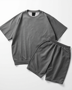 Conjunto de Camiseta Moderna con Hombros Caídos y Pantalones Cortos Deportivos para Hombre, Ropa Deportiva de Algodón Premium - Product Image 4