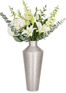 Florero Decorativo de Metal Color Plata, Diseño Elegante para Decoración del Hogar, para Sala de Estar, Diseño Moderno, Disponible para Balcón - Product Image 2