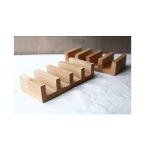 Support à tacos en bois naturel écologique, support à tacos multi-emplacements en forme de U pour coquilles dures et molles, plateau à tacos en bois pour restaurants - Product Image 4