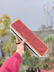 Estuche de cuero repujado a mano resistente al calor para rizador de pelo 2026, organizador perfecto de piel de vaca estilo western para herramientas de peluquería al por mayor - Product Image 5