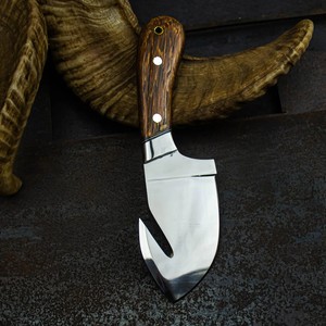 Hand Forged Stainless Steel Gut Hook Fixed Blade Hunting Skinning Camping <b>Knife</b> Stag & Brass <b>Handle</b> Full Tang Outdoor <b>knife</b> - Product Image 3