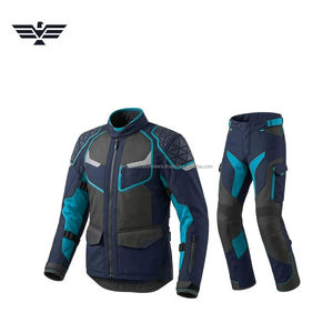 Combinaison de moto unisexe, veste et pantalon, manches longues, bleu jaune, coupe-vent, séchage rapide, respirante, couleurs contrastées, toutes saisons, vêtements de course - Product Image 5