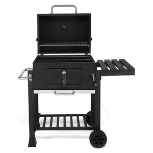 Griglia BBQ a Carbone Resistente per Picnic all'Aperto, Tavolo Laterale Pieghevole con Ruote per Patio, Giardino e Cortile - Product Image 2