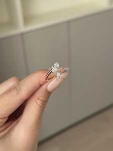 Anillo de banda abierta con diamante marquesa de 1.01 quilates Toi Et Moi para mujer, oro amarillo de 14k, joyería de compromiso y boda con diamante cultivado en laboratorio para ella - Product Image 6