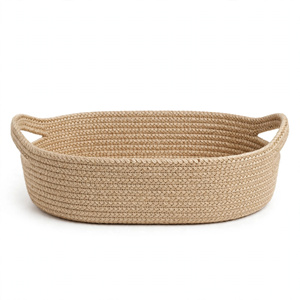Panier de rangement pour pain en jute rond écologique multifonctionnel avec poignées, design moderne pour le stockage des aliments, exporté du Bangladesh - Product Image 5
