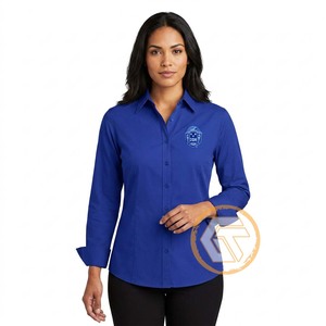 เสื้อเชิ้ตผู้หญิงแบบลำลองสั่งทำพิเศษ ODM สำหรับชมรม Zeta Phi Beta ผลิตจากผ้าฝ้าย 100% เหมาะสำหรับใส่ทำงาน ทรงปกติ - Product Image 3