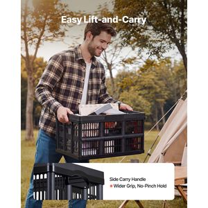 Contenedores de Almacenamiento Plegables de Plástico de 45L, Paquete de 3, Cajas de Almacenamiento Apilables con Asas, Capacidad para 33 Libras por Contenedor, Plegables - Product Image 5