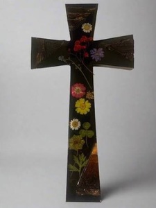 Croix carrée en résine ILAHI, motif folklorique découpé, design simple, bords lisses, couleurs vibrantes, haute qualité, pour la maison - Product Image 3