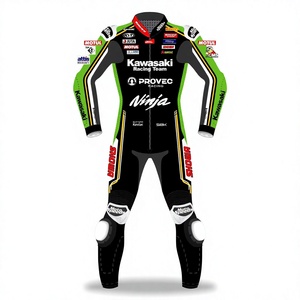 ชุดแข่งรถมอเตอร์ไซค์ Alex Lowes Rawasaki WSBK ทำจากหนังวัว/หนังจิงโจ้ สำหรับขับขี่บนสนาม/ขี่มอเตอร์ไซค์ ชุดจั๊มสูทหนังสำหรับนักขี่มอเตอร์ไซค์/ชุดนักแข่งระดับ 2 CE Pro - Product Image 1