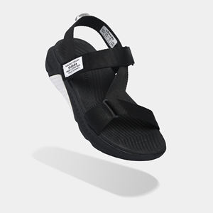 Casual Racing Sandals with Open Toe Black Sole and White Accents EVA Mid sole and Upper Logo Black Straps SH logo rubber <b>patch</b> - Product Image 3