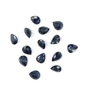 Saphirs bleus naturels non traités, taille poire 4x5mm, pierres précieuses de saphir bleu naturel facettées pour la création de bijoux - Product Image 6