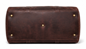 Bolsa de Deporte de Cuero Genuino Vintage, Bolsa de Viaje de Lujo para Fin de Semana, Bolsa de Gimnasio con Cierre de Cremallera, Portátil, de Gran Capacidad para Hombre - Product Image 5