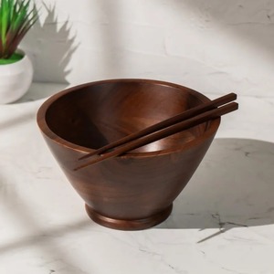 Bol en bois fait main, design minimaliste, finition naturelle non traitée, pour servir les aliments, bols de cuisine écologiques - Product Image 1