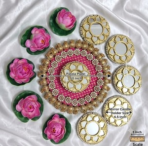 Tapis décoratif Patola Rangoli pour le sol, plateau de centre de table pour mariage, thali de Diwali et décoration pour les festivals indiens, décoration intérieure - Product Image 4