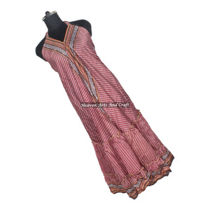 Nouvelle robe pour femme en tissu de sari vintage imprimé coloré, style hippie bohème élégant, best-seller, robes de soirée décontractées à la mode - Product Image 1