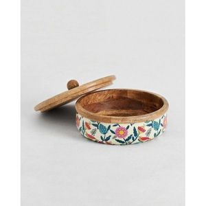 Traditional Handmade Wooden Chapati Box with Spice <b>Storage</b> Organizer <b>Kitchen</b> Utility Food <b>Storage</b> & <b>Container</b> - Product Image 1