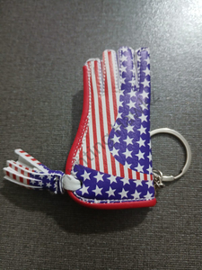 Country Falg Printed <b>Keyrings</b> with Heavy Chain and <b>Ring</b> Glove Key Chains - Product Image 3