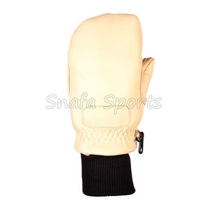 Mitaines en cuir pour femmes, gants d'hiver thermiques imperméables en peau de mouton, mitaines de travail décontractées, respirantes et confortables - Product Image 2