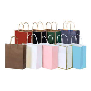 Customizable Classic Kraft Paper Tote Bag with Colorful Logo Print Magnetic Closure and Durable Eco Friendly Design - Product Image 5