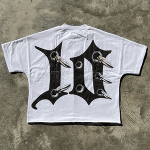 Chemise décontractée à manches courtes en jersey de coton surdimensionné, style hip-hop, imprimée à l'écran - Product Image 2