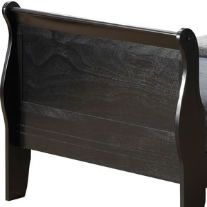 Elegante Letto Singolo in Legno Nero per Camere da Letto Senza Tempo - Product Image 3