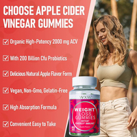 Gummies au vinaigre de cidre de pomme prêtes à être expédiées |   Complément alimentaire de contrôle du poids OEM