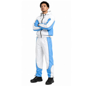 2027 Regular Fit Lightweight Eco-Friendly Winter Streetwear Solid Windbreaker Tracksuit Custom Logo Two Piece Jacket <b>Trouser</b> Set - Product Image 5