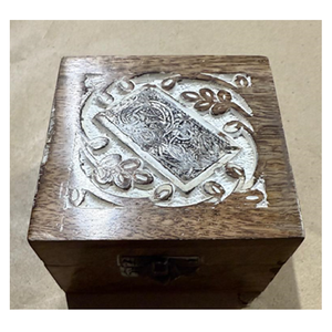Professional Manufacturer Selling Made in India Engraved Mango Wood <b>Box</b> Rectangular <b>Wooden</b> Storage <b>Box</b> for Bulk Buyers - Product Image 1
