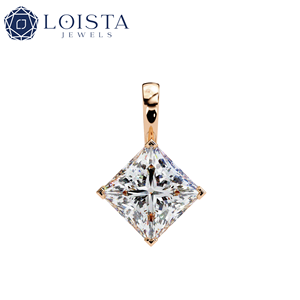 LOISTA สร้อยคอจี้เพชรทรงเจ้าหญิง แพลตตินั่มคลาสสิค เครื่องประดับหมั้นสำหรับผู้หญิงที่ได้รับการรับรองจาก GIA - Product Image 3