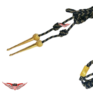 Aiguillette de parade bleu marine tressée, cordon d'épaule bleu marine avec pointe dorée métallique - Product Image 4